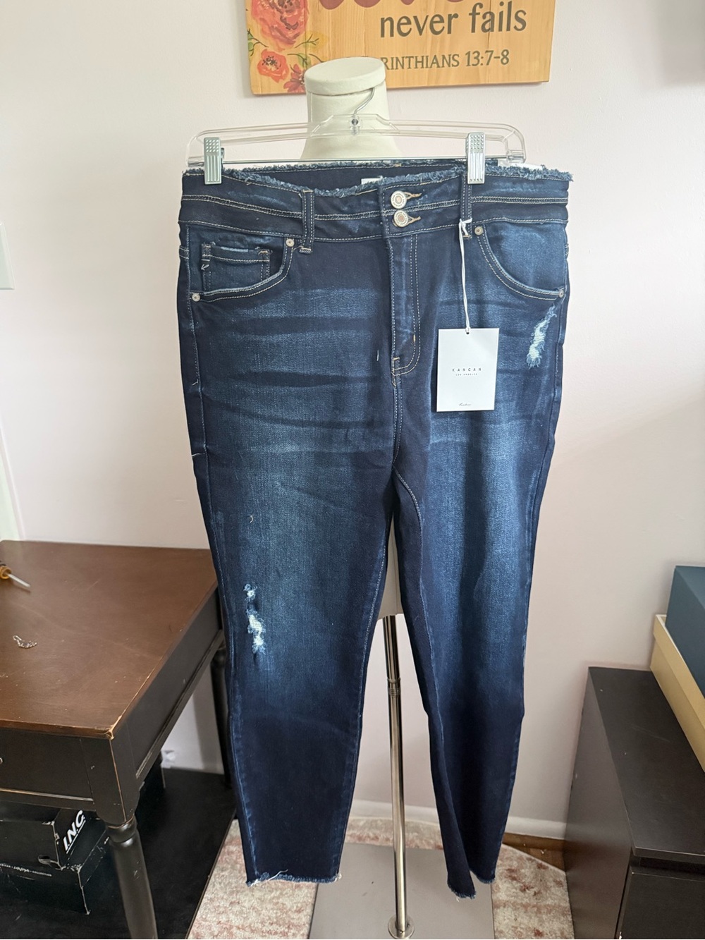 KanCan Dark Blue Distressed Skinny Jeans